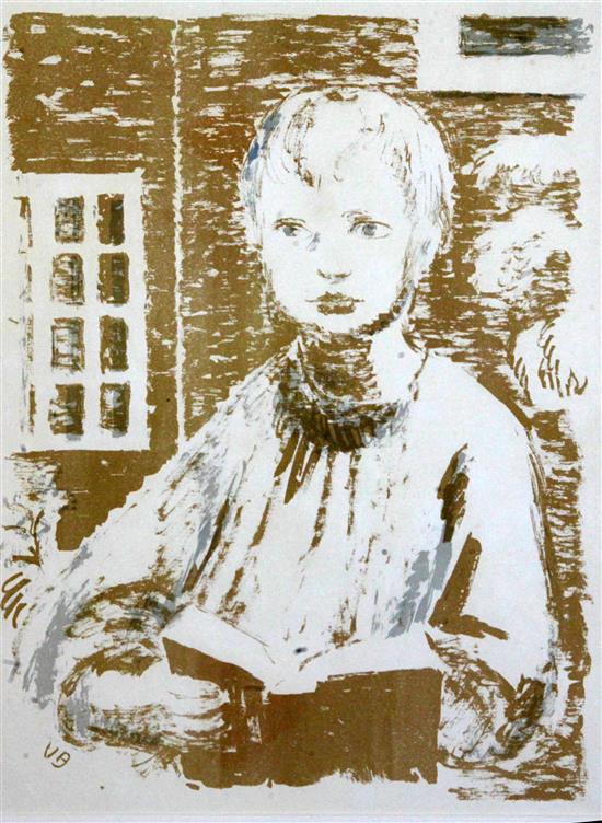 Vanessa Bell (1879-1961) Child with a book and Child with flowers 13.5 x 10.5in. and 12.5 x 9.5in., unframed